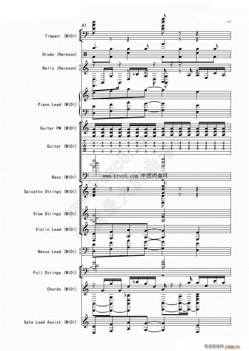 娜娜 斩 赤红之瞳ED1 震撼(总谱)81