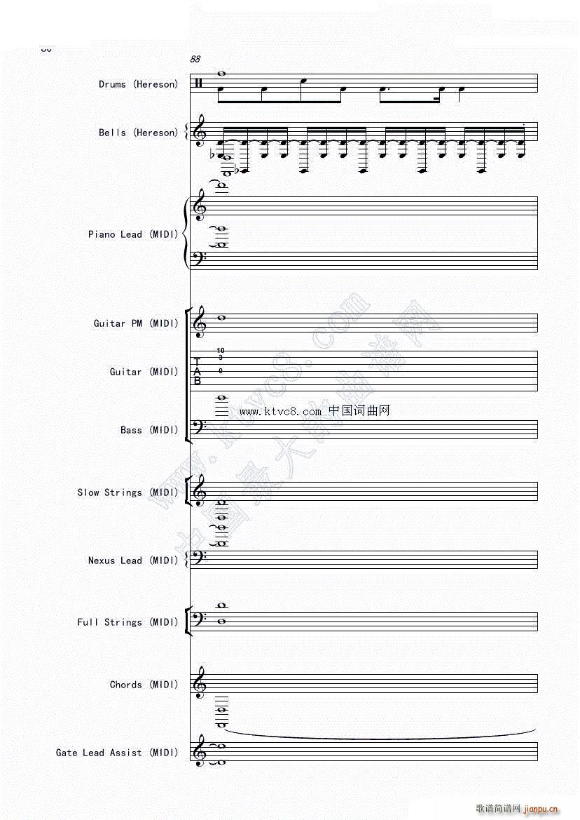 娜娜 斩 赤红之瞳ED1 震撼(总谱)86