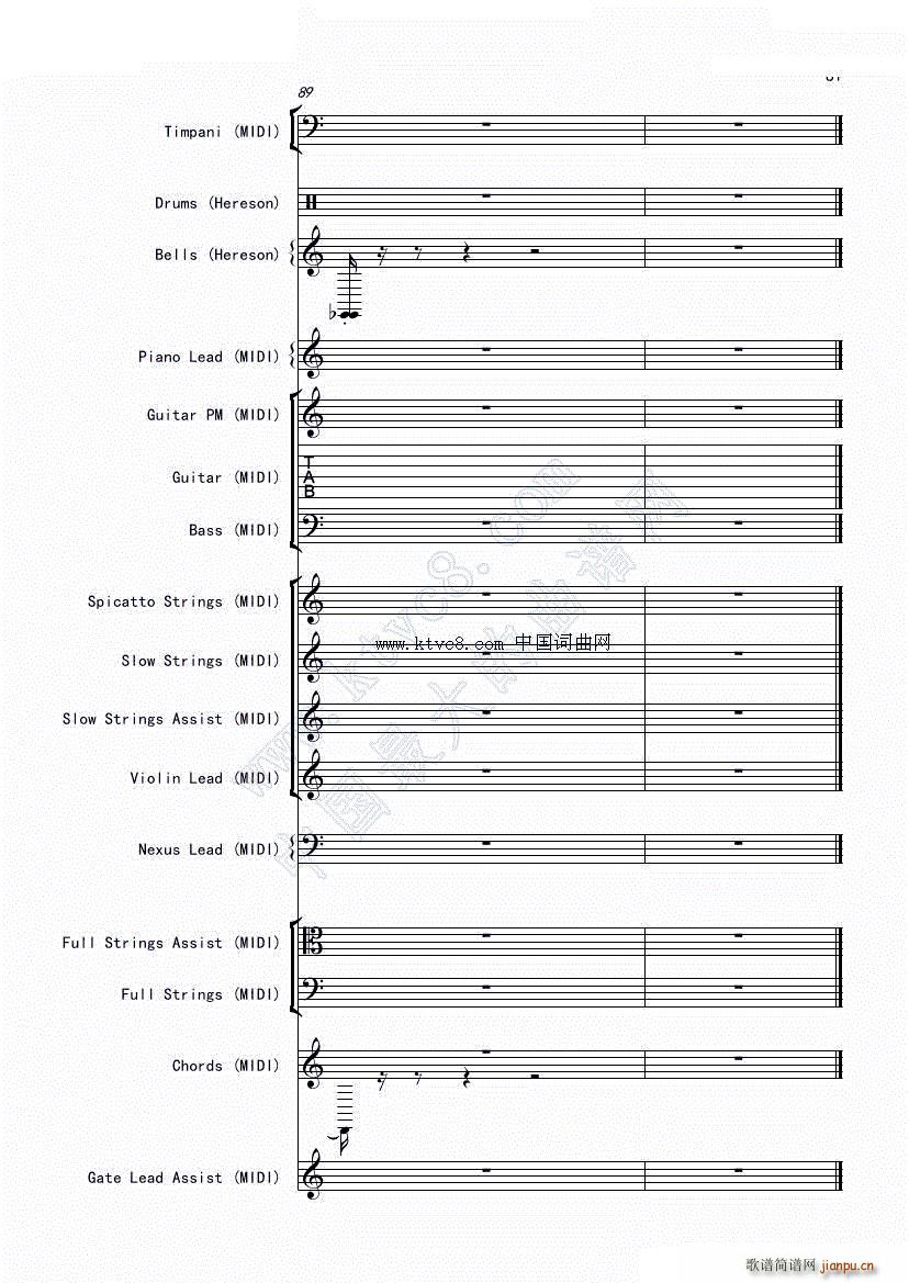 娜娜 斩 赤红之瞳ED1 震撼(总谱)87