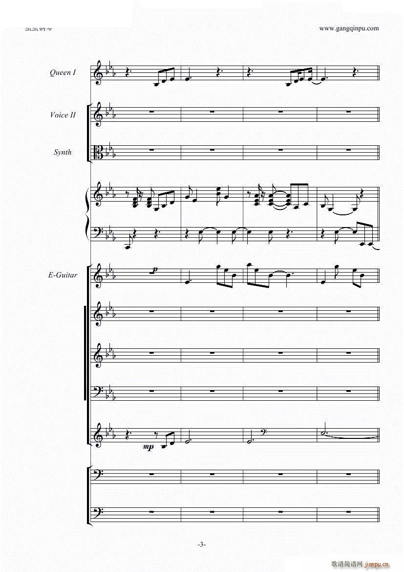 We are the champions 激昂乐队(总谱)3