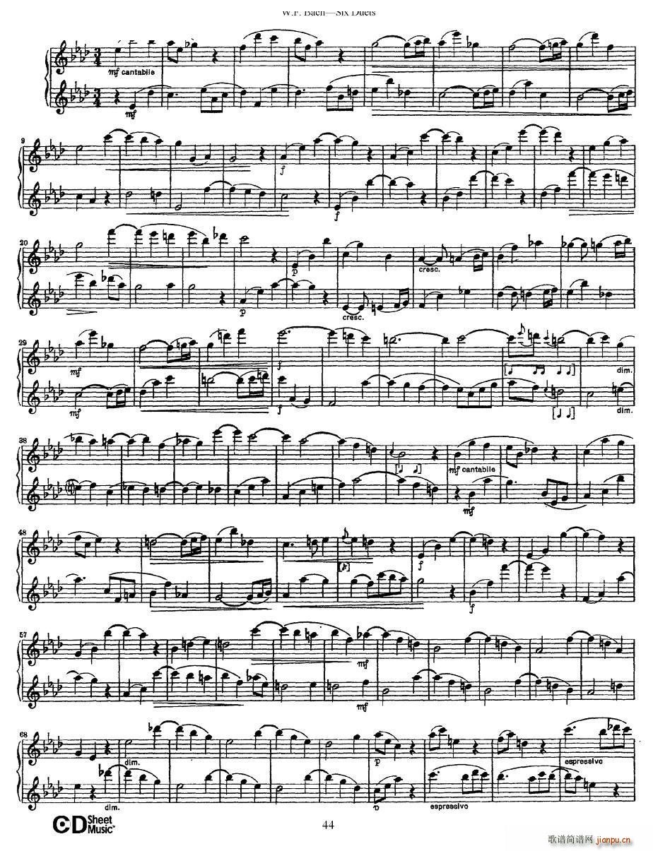 Six Duets 6首二重奏 4(总谱)3