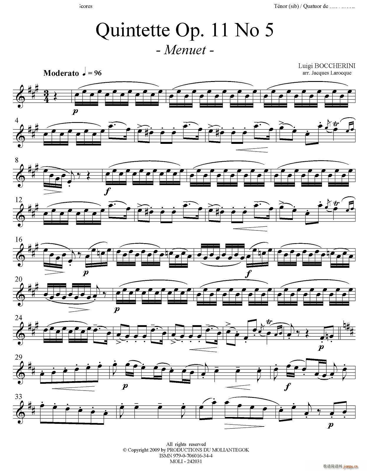 Quintette Op 11 No 5 四重奏(总谱)7