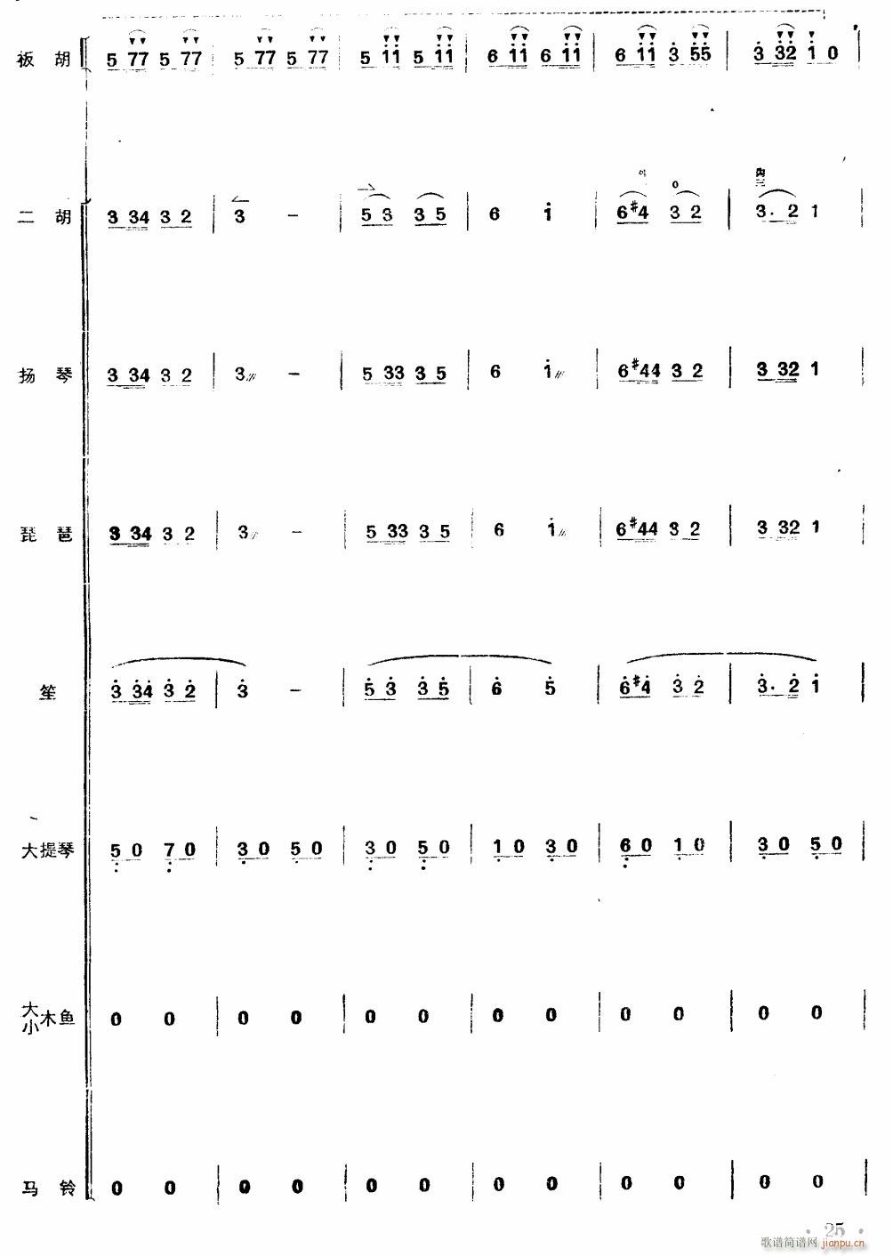 沿着社会主义大道奔前方 板胡独奏 25(总谱)1