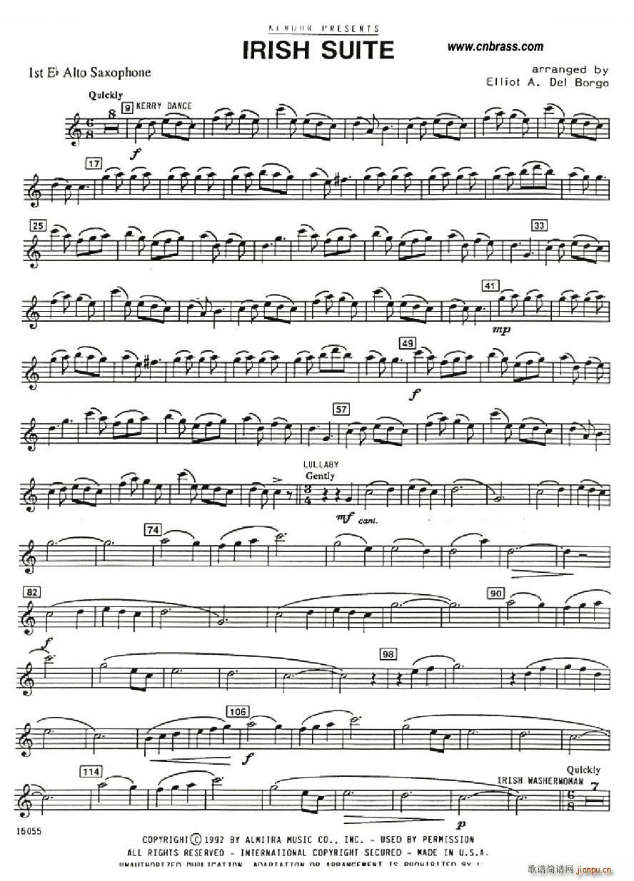 IRISH SUITE 爱尔兰组曲 四重奏之第一中音萨克斯(总谱)1