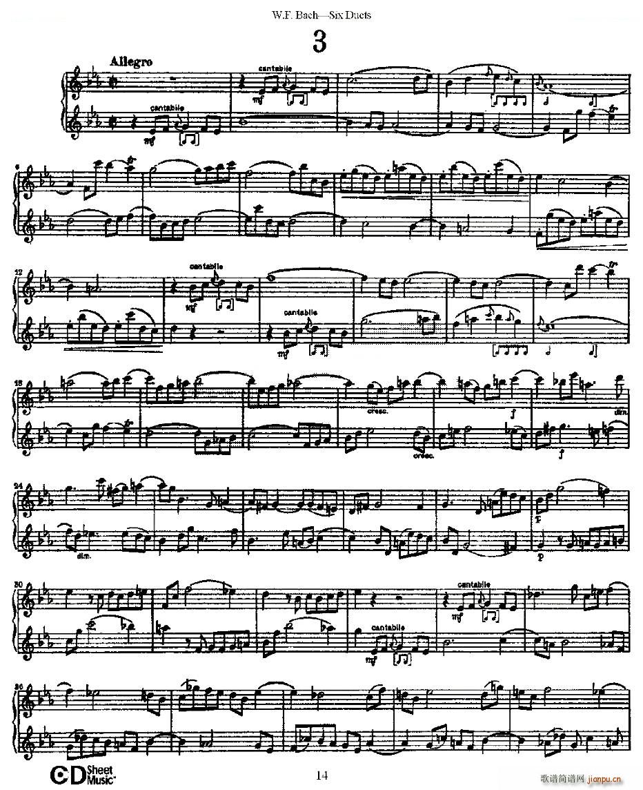 Six Duets 之三 六首二重奏练习曲 铜管(总谱)1