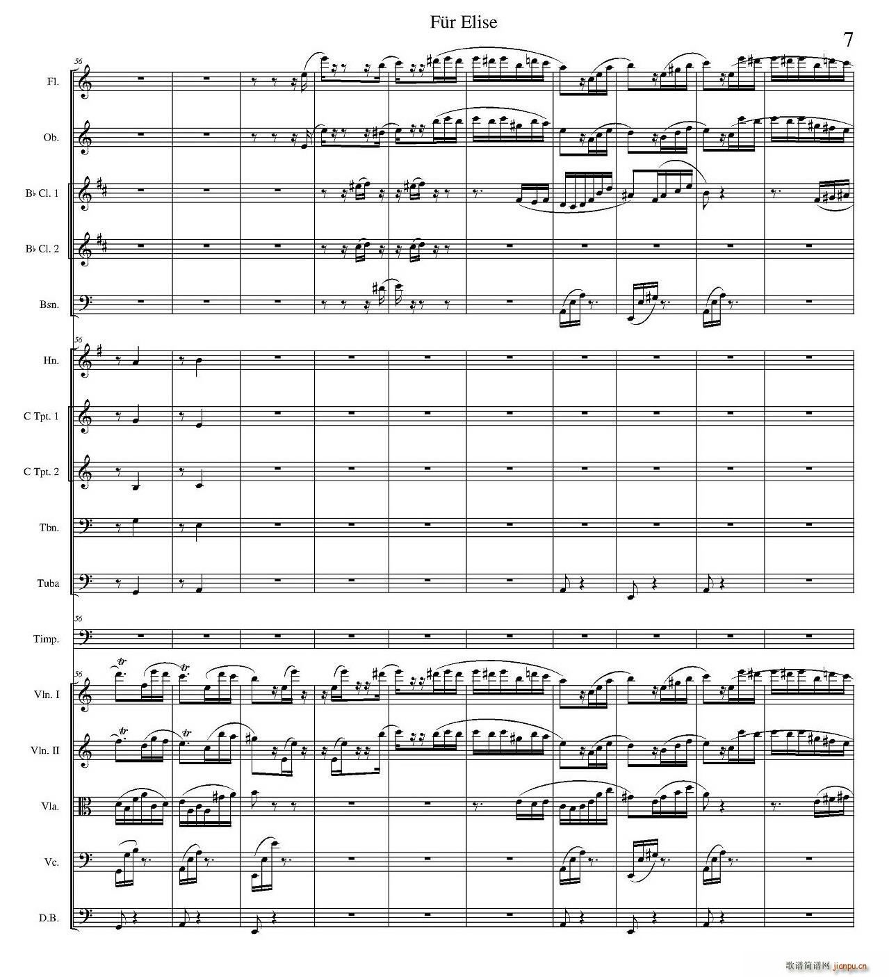 致爱丽丝 管弦乐(总谱)7