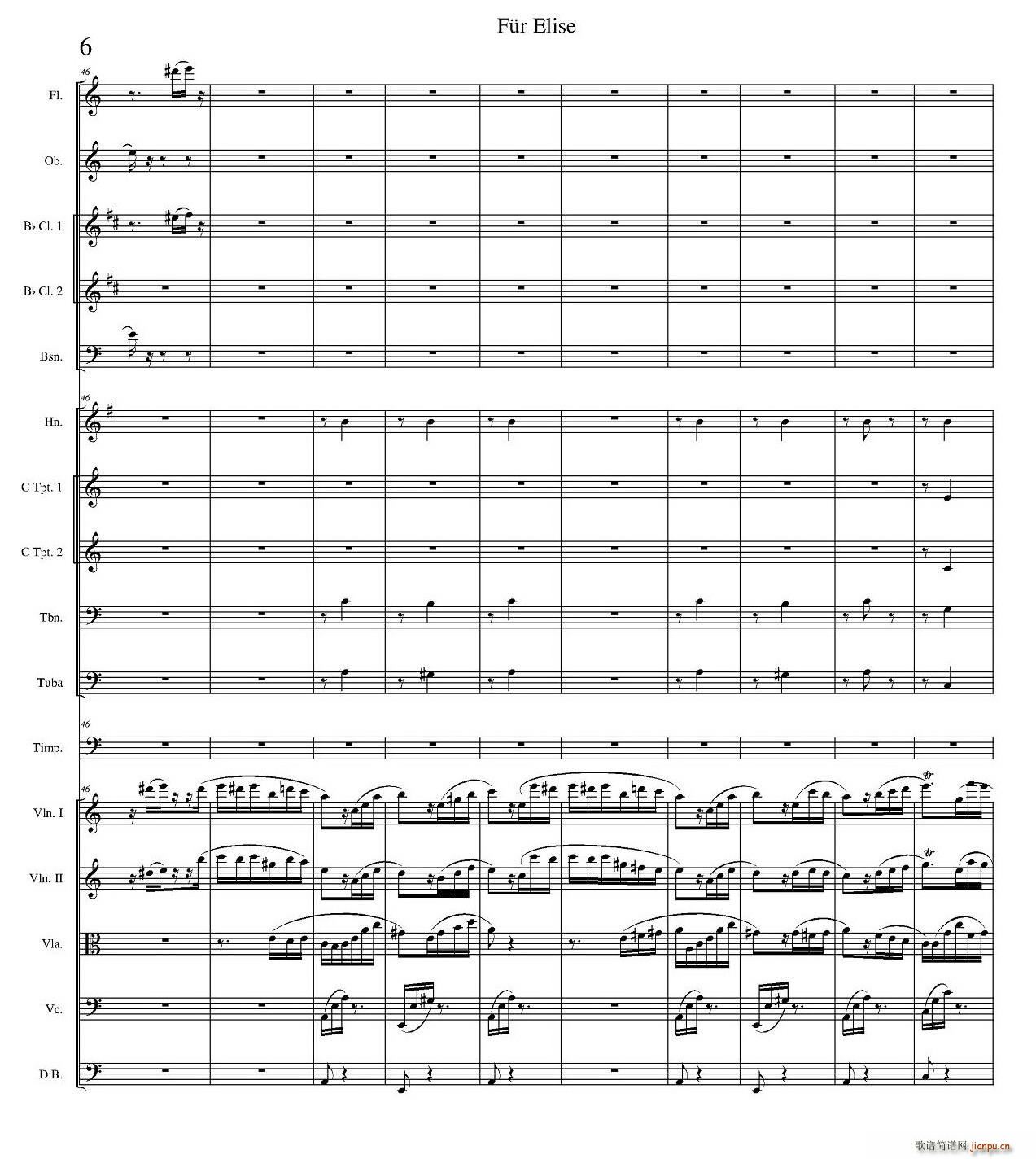 致爱丽丝 管弦乐(总谱)6