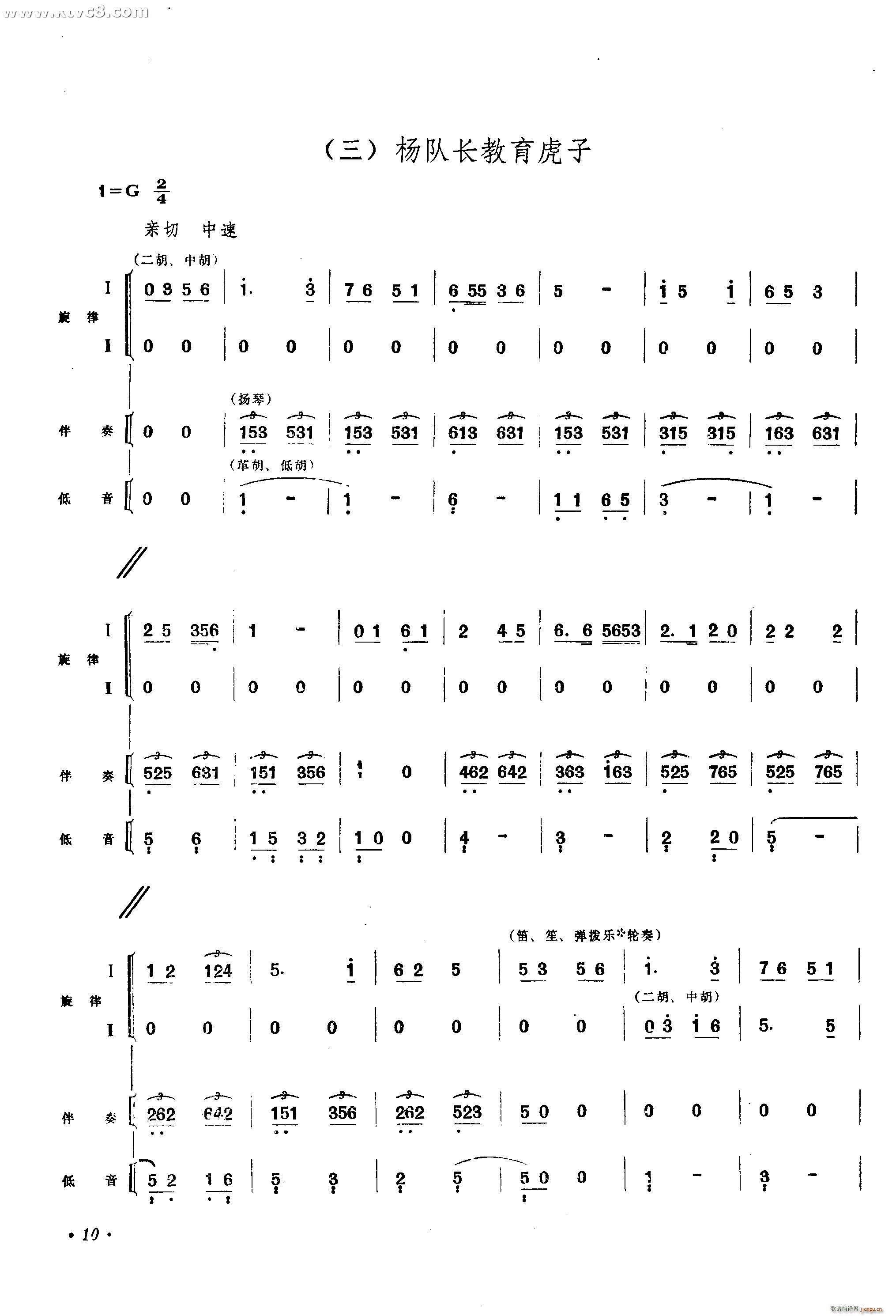 杨队长教育虎子 小八路 选段 民族管弦乐(总谱)1