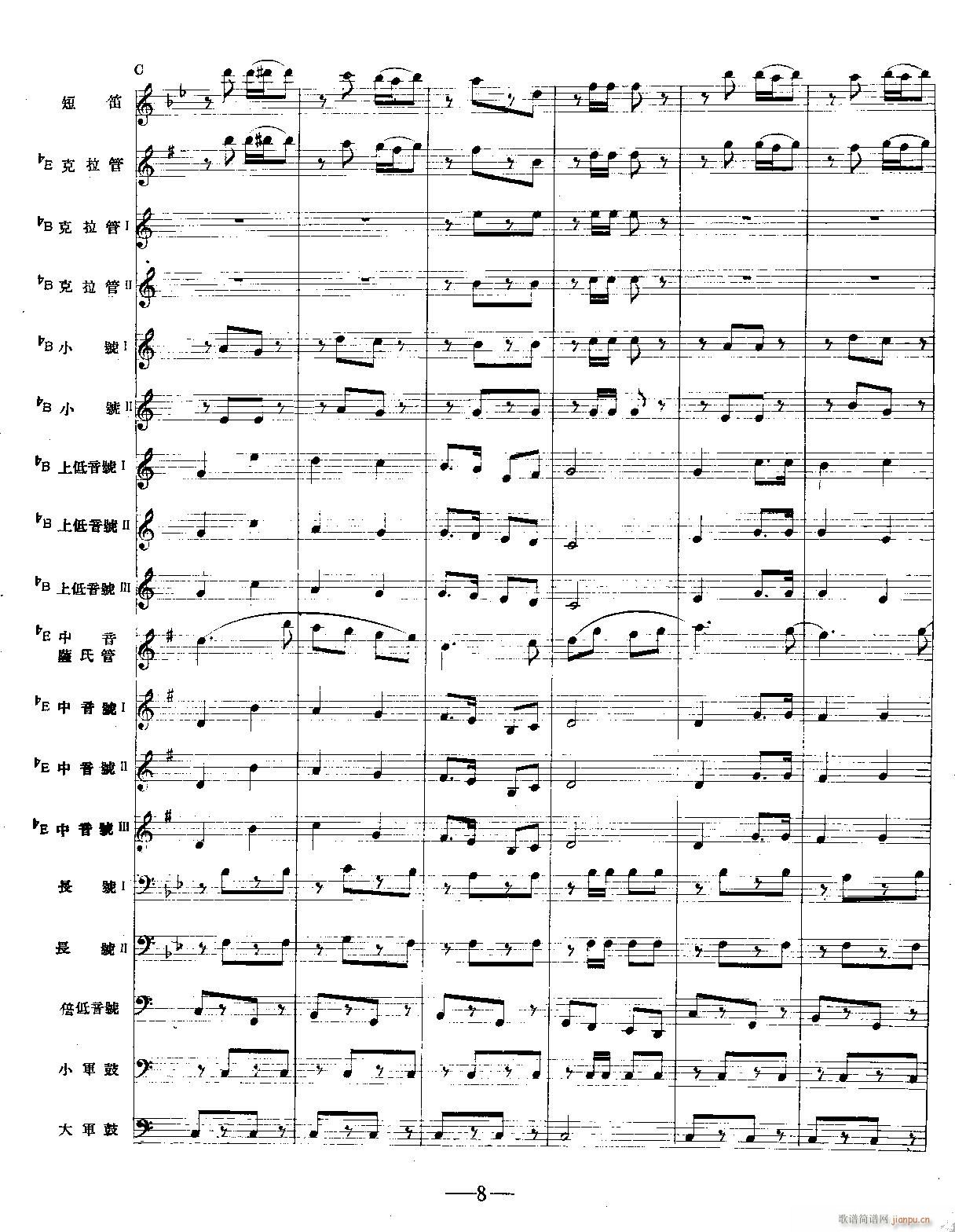 人民海军向前进 军乐(总谱)8