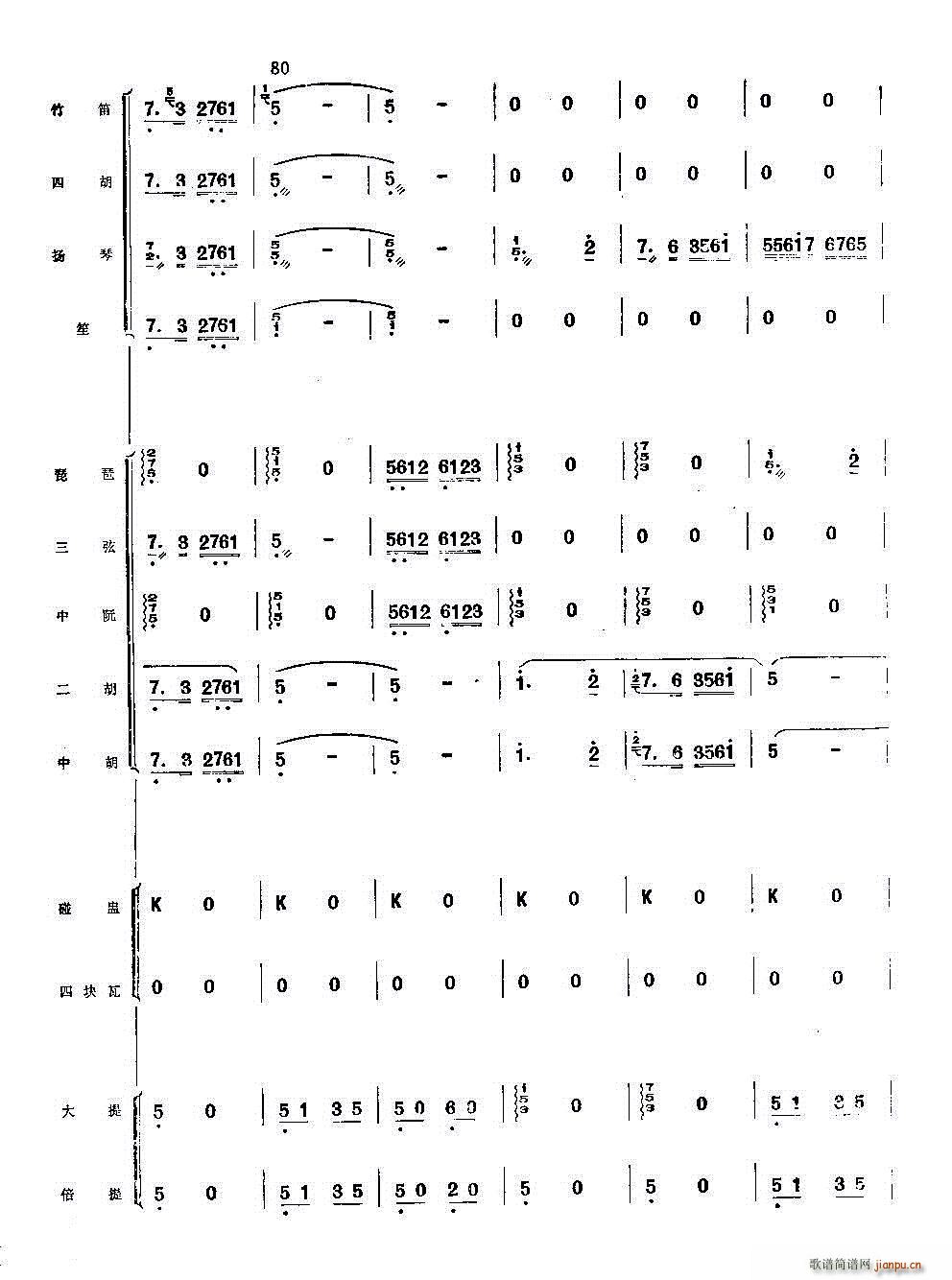 你追我赶学大寨 民乐合奏(总谱)14