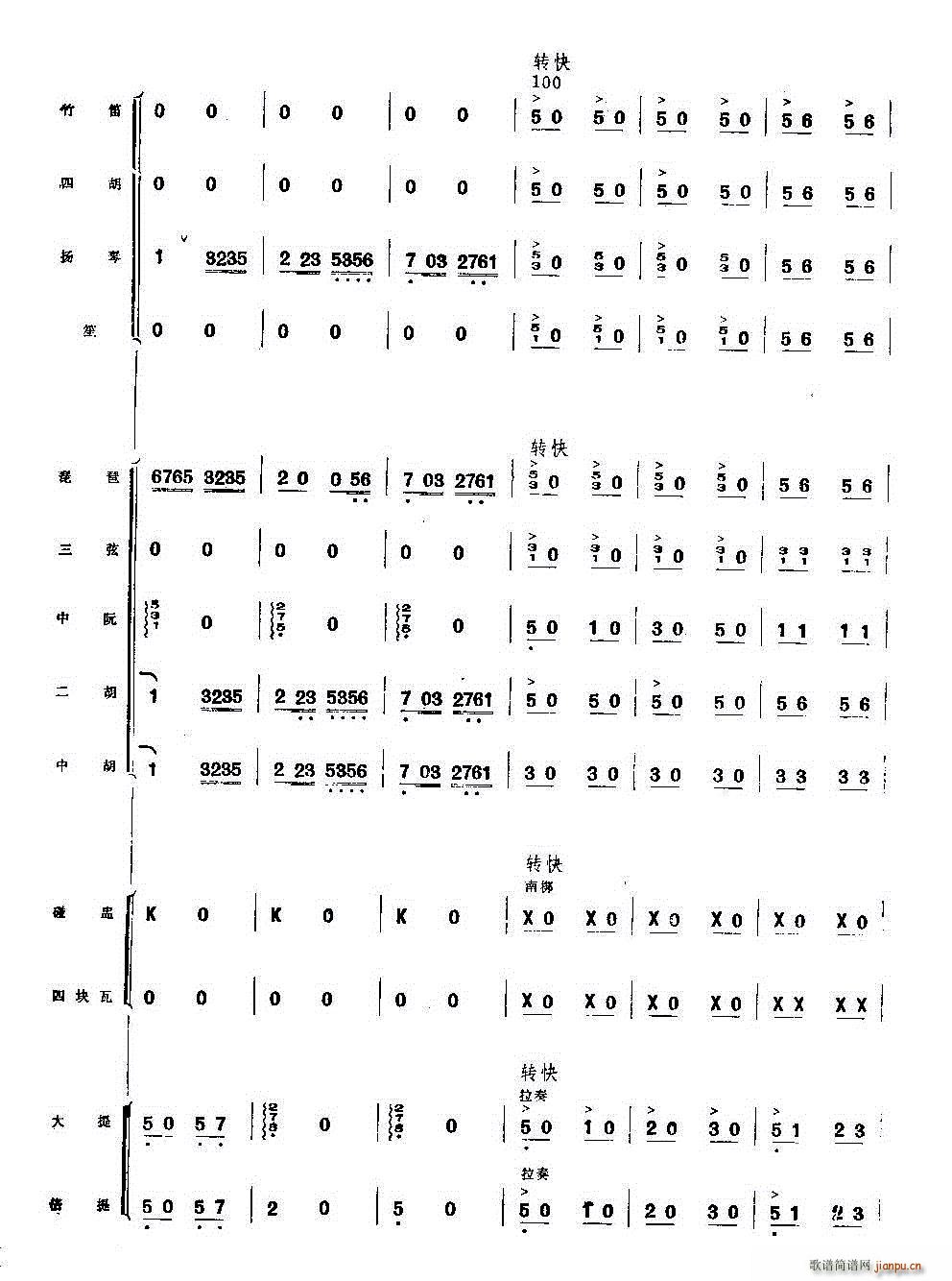 你追我赶学大寨 民乐合奏(总谱)17