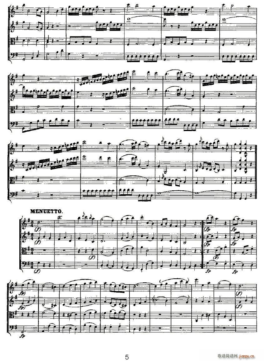Quartet No 1 in G Major K 80 G大调第一弦乐四重奏(总谱)5