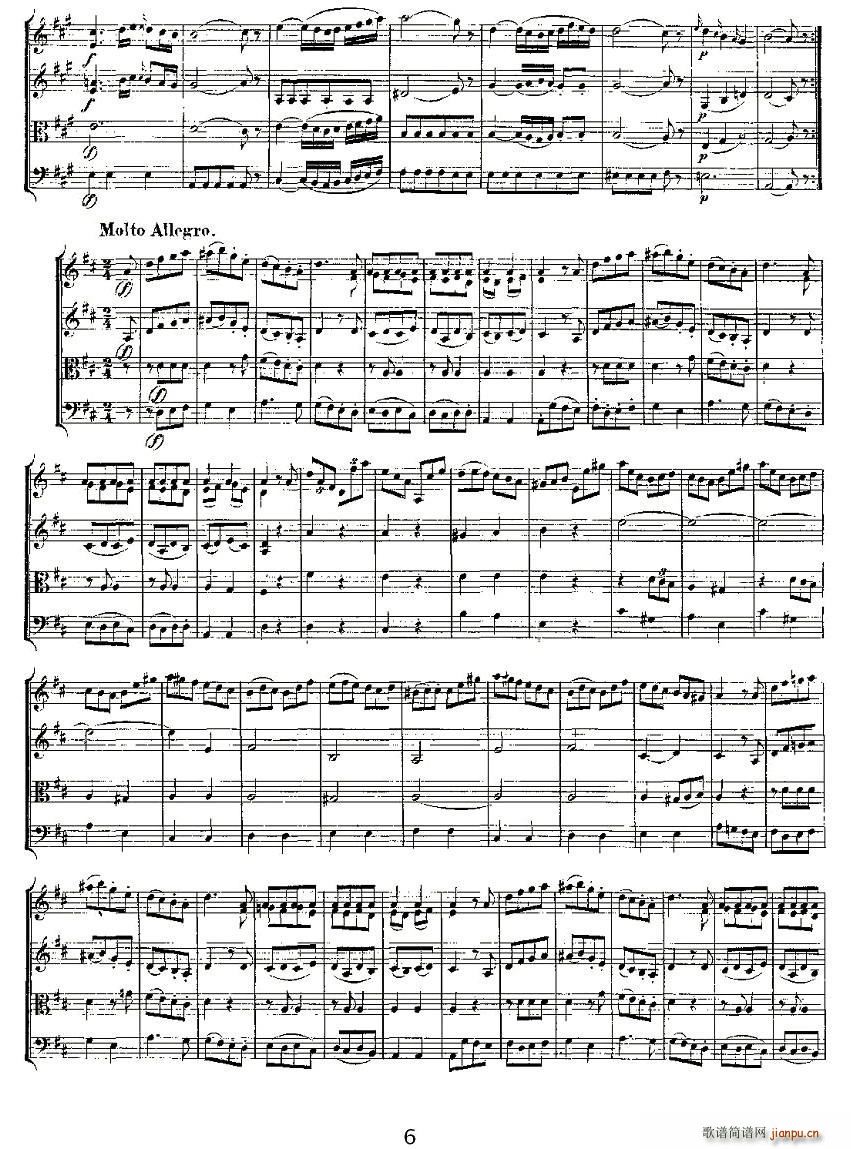 Quartet No 2 in D Major K 155 D大调第二弦乐四重奏(总谱)6