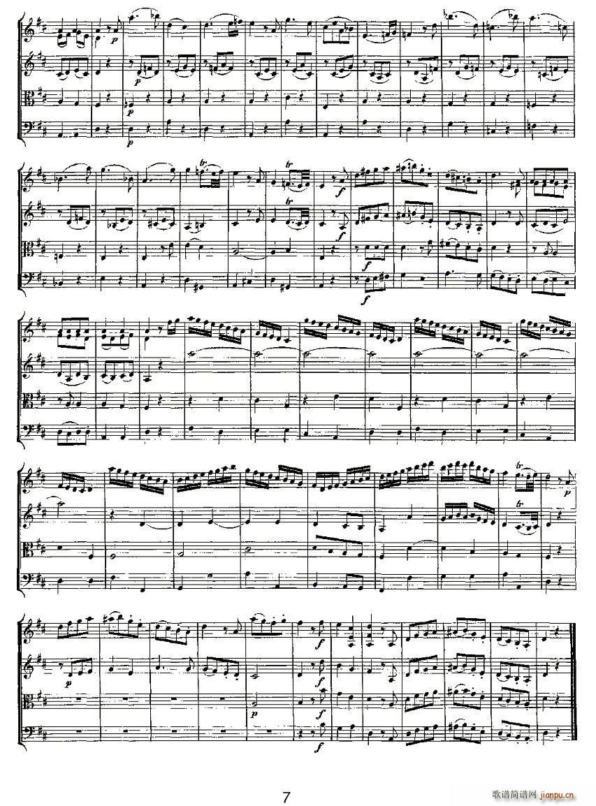 Quartet No 2 in D Major K 155 D大调第二弦乐四重奏(总谱)7