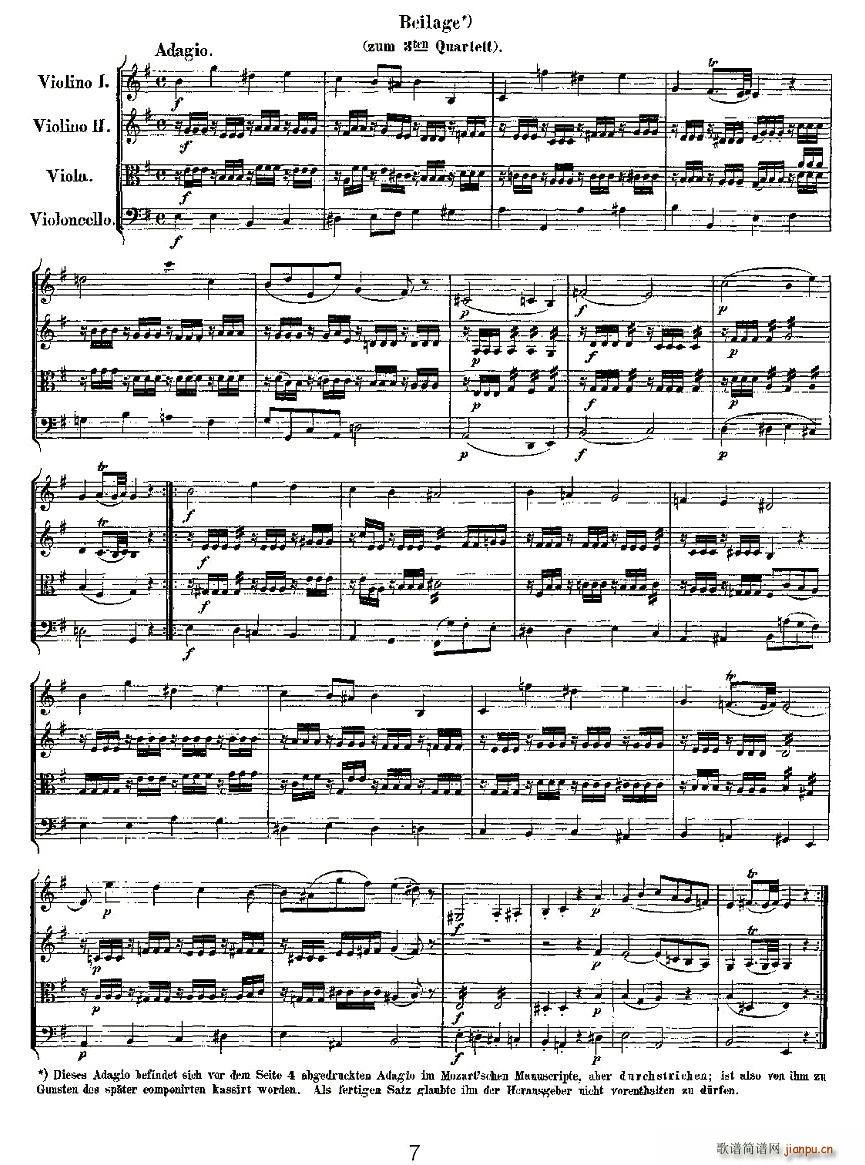 Quartet No 3 in G Major K 156 G大调第三弦乐四重奏(总谱)7