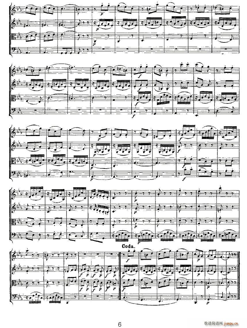 Quartet No 4 in C Major K 157 C大调第四弦乐四重奏(总谱)6