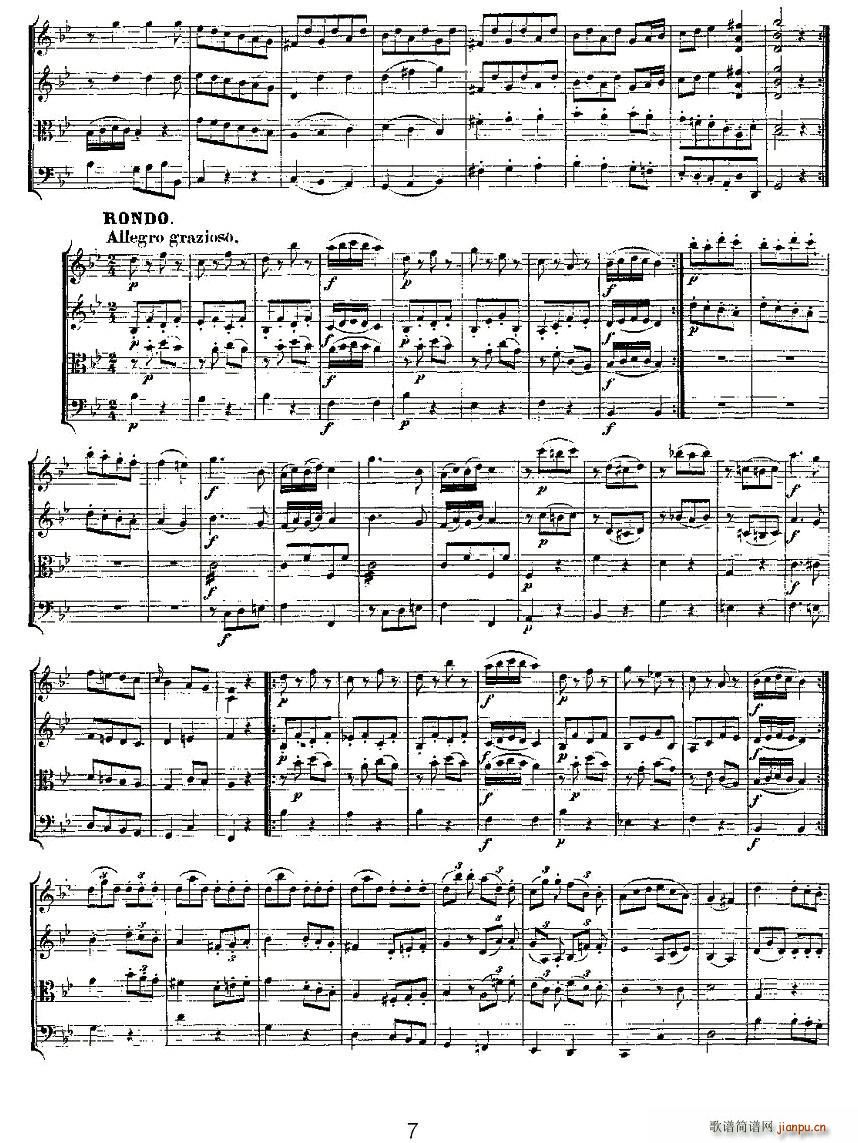 Quartet No 6 in Bb Major K 159 降B大调第六弦乐四重奏(总谱)1