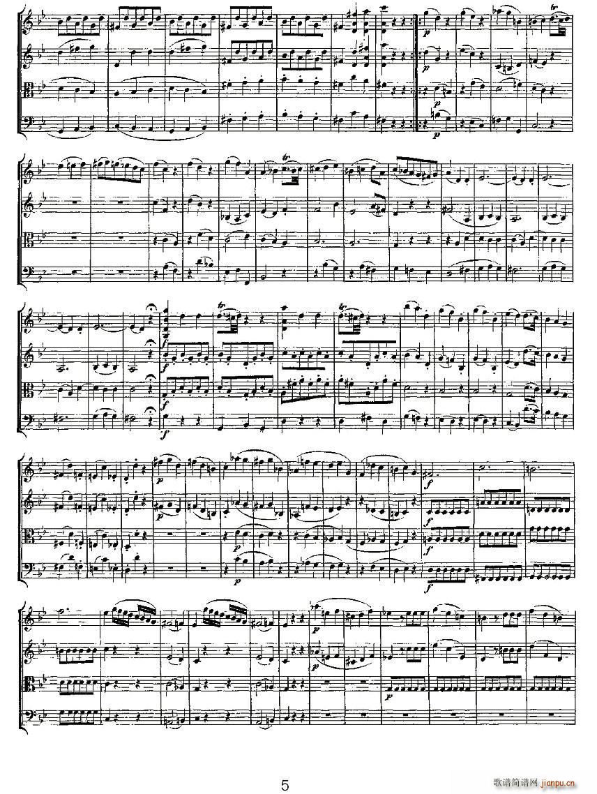 Quartet No 6 in Bb Major K 159 降B大调第六弦乐四重奏(总谱)5