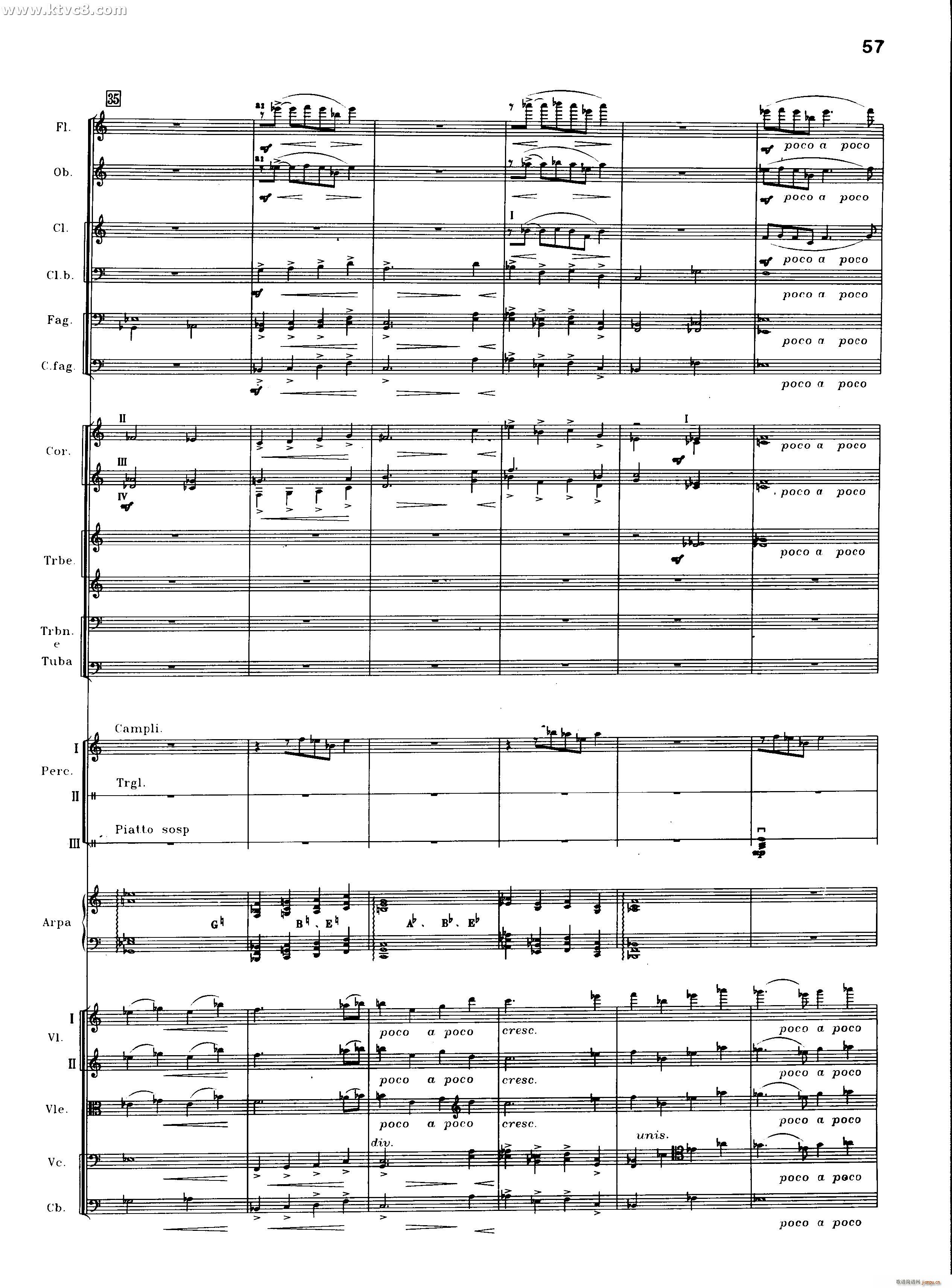 交响诗百年沧桑作品41号 乐队类 管弦乐 第二部分 共2部分(总谱)20