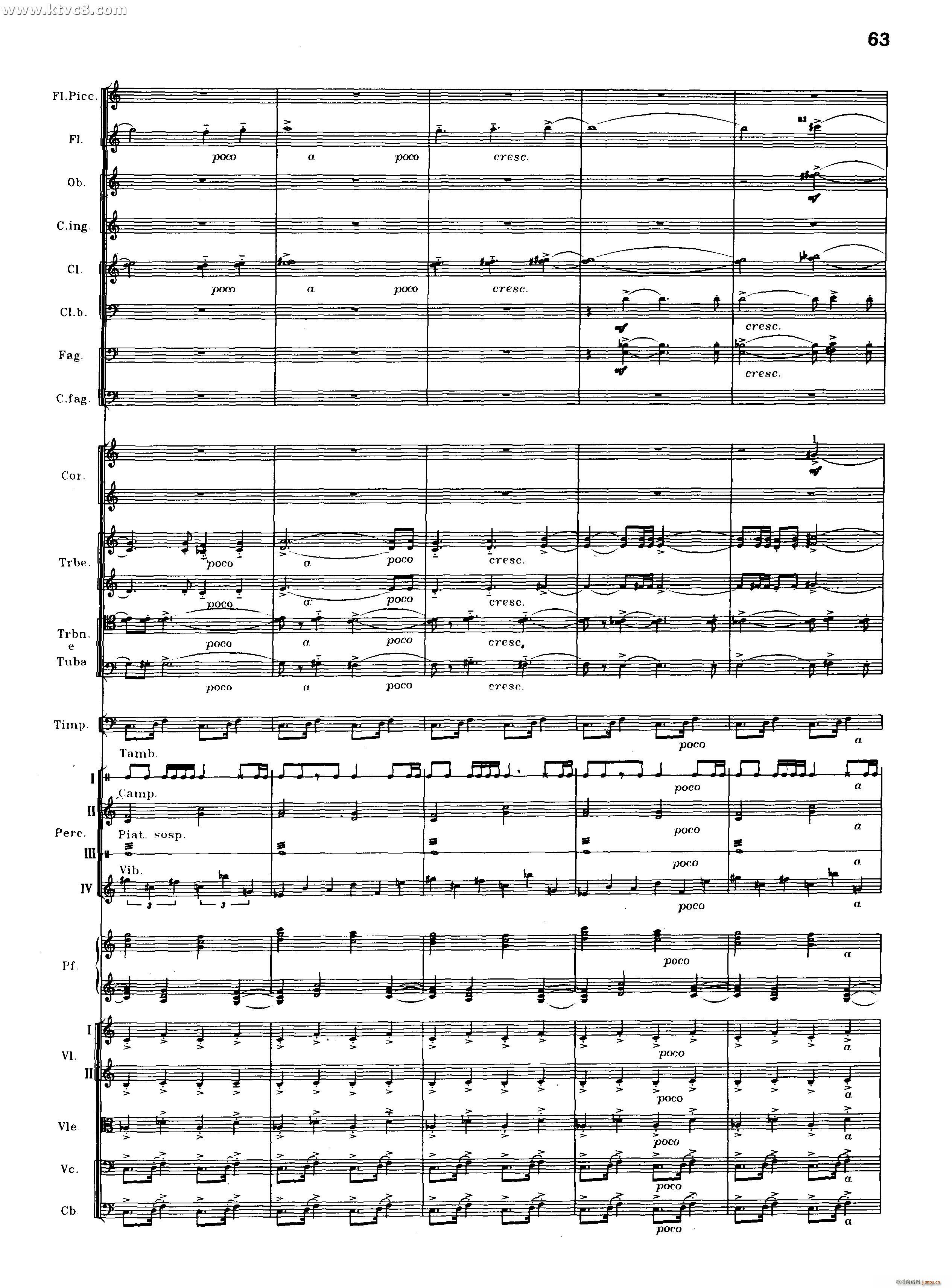 交响诗百年沧桑作品41号 乐队类 管弦乐 第二部分 共2部分(总谱)26