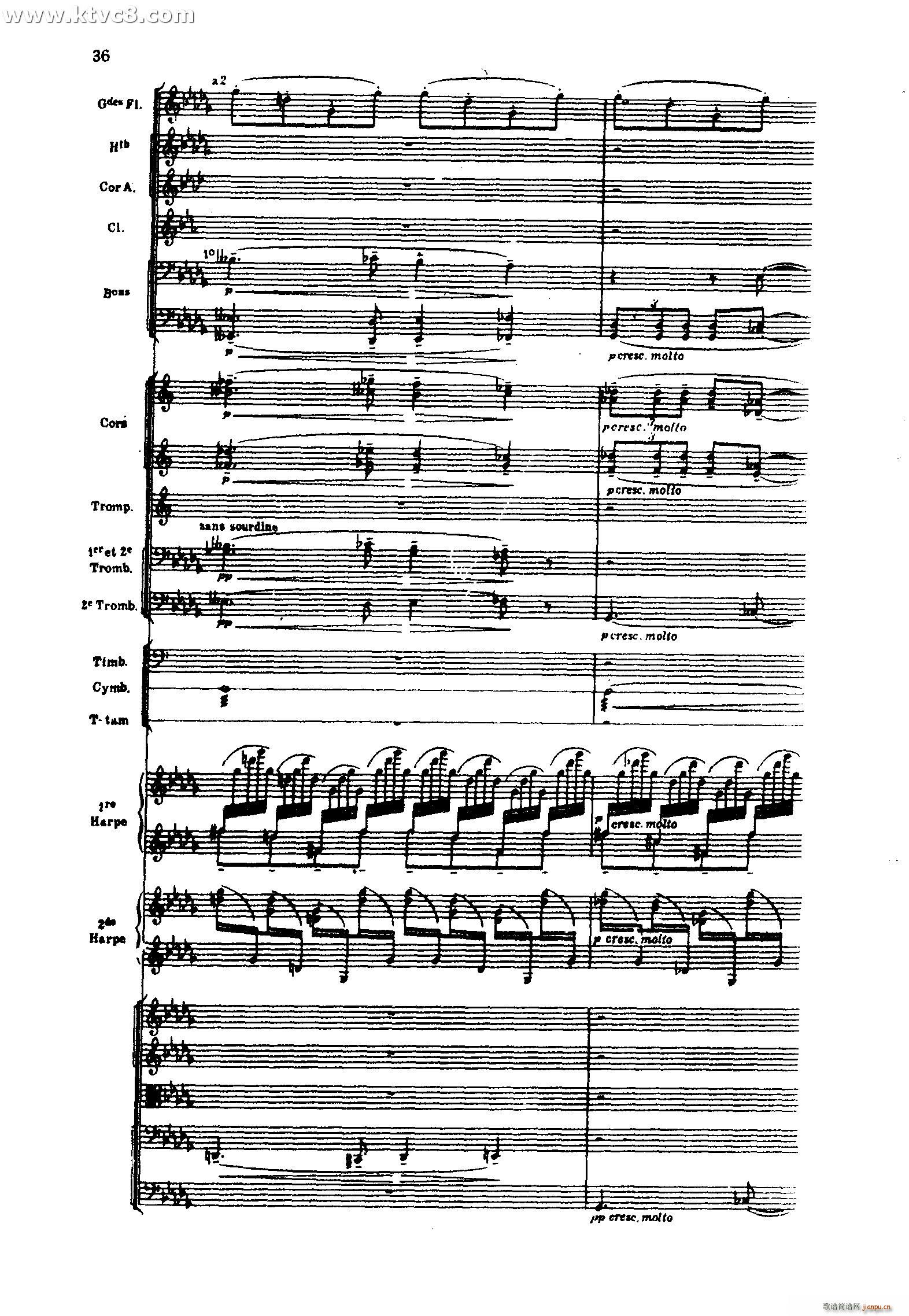 海 三首交响素描之一 从破晓到中午的海(总谱)36