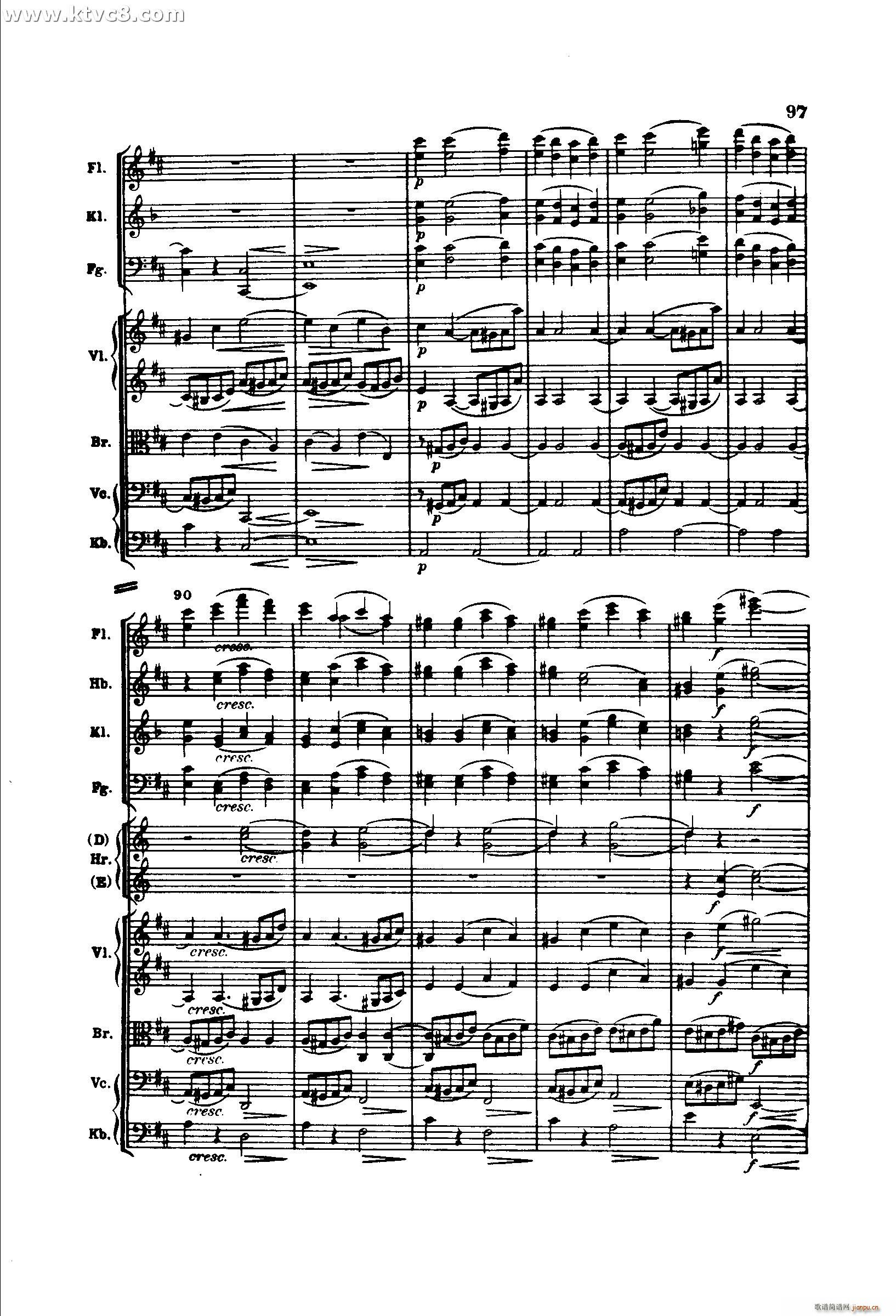 勃拉姆斯第二交响曲 第四乐章 又生气的快板(总谱)12