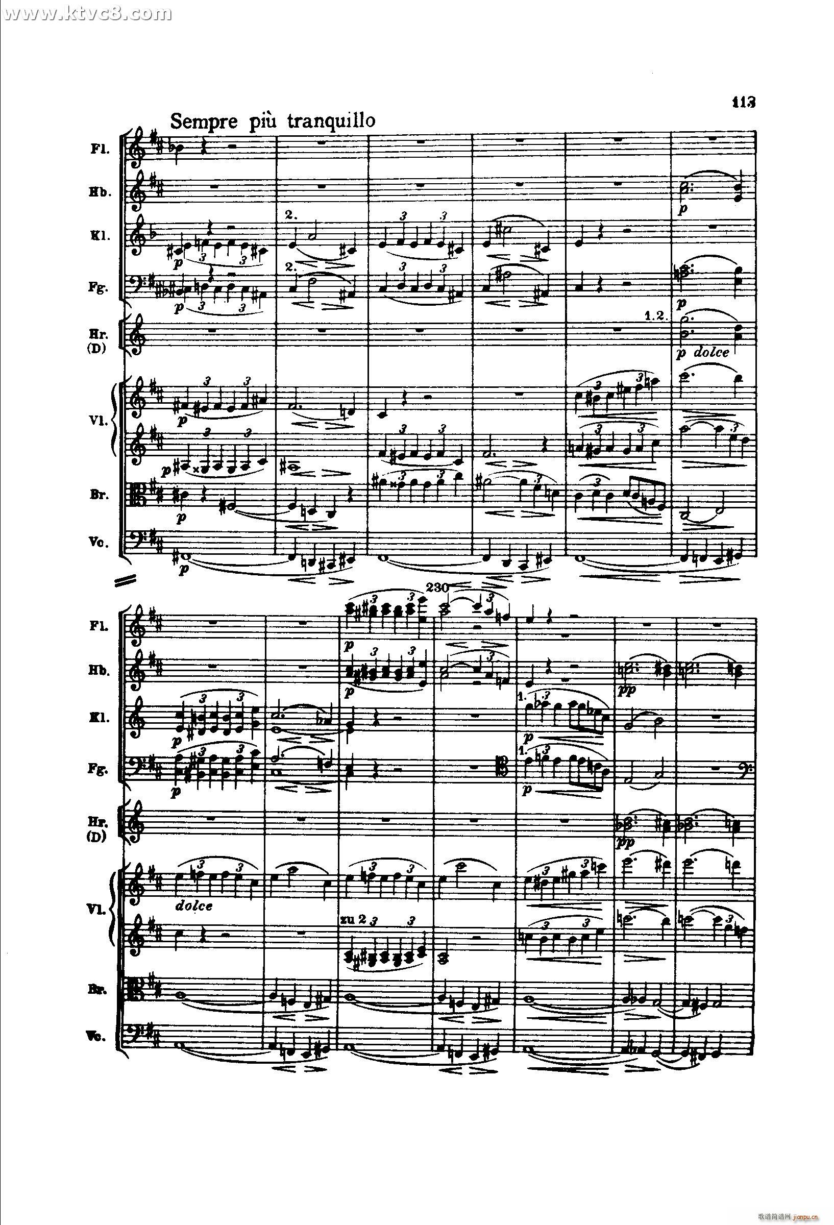 勃拉姆斯第二交响曲 第四乐章 又生气的快板(总谱)28