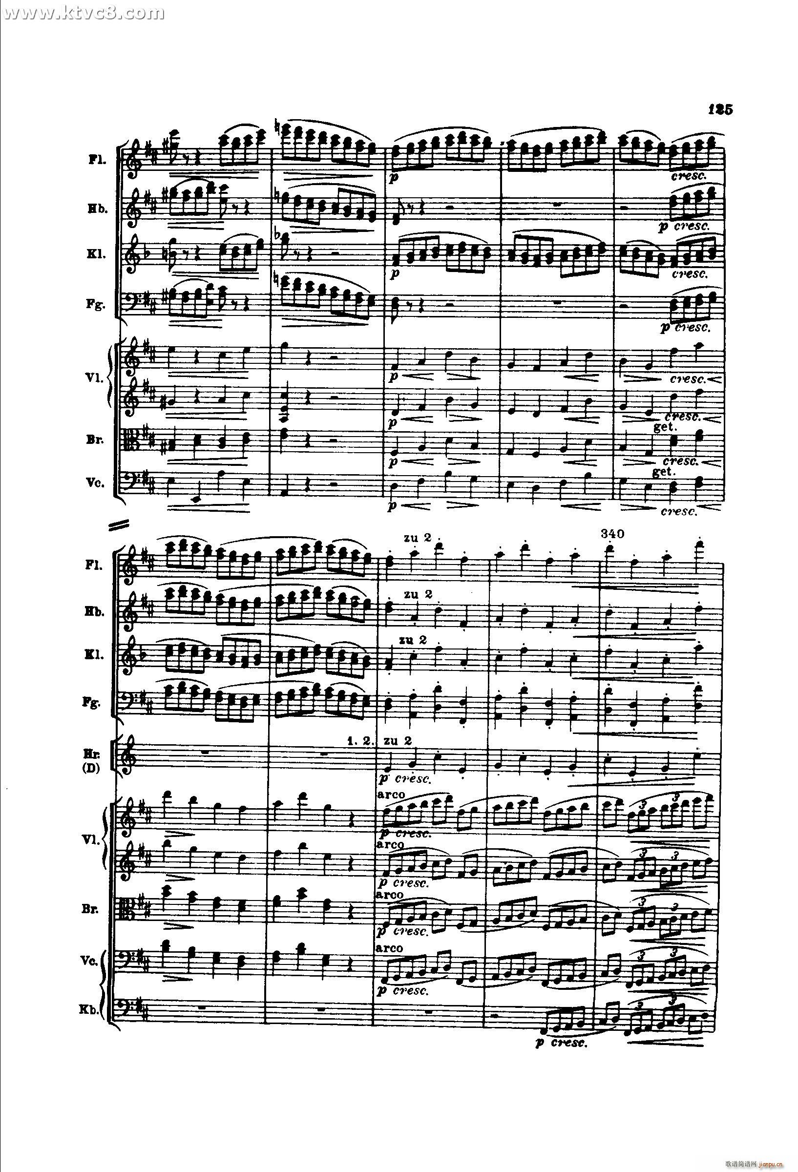 勃拉姆斯第二交响曲 第四乐章 又生气的快板(总谱)40