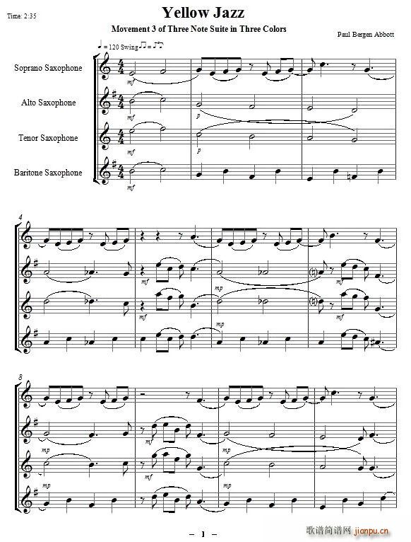 Yellow Jazz(总谱)1
