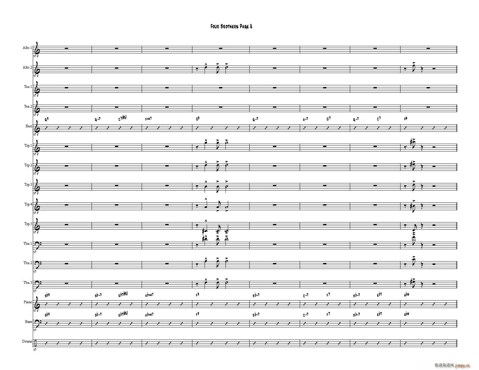 Four Brothers Big Band score(总谱)8