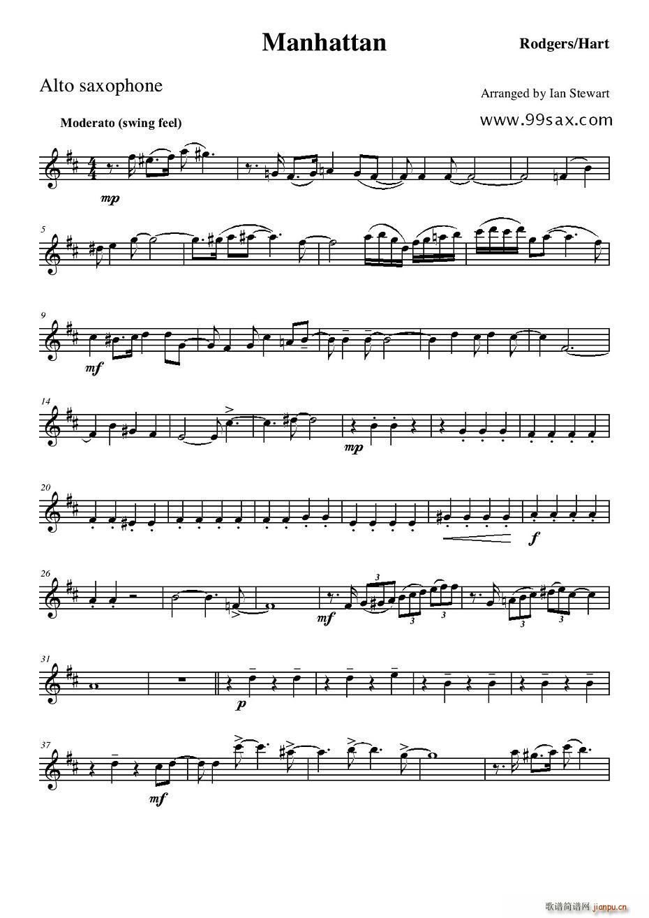 Manhattan Alto Sax(总谱)1