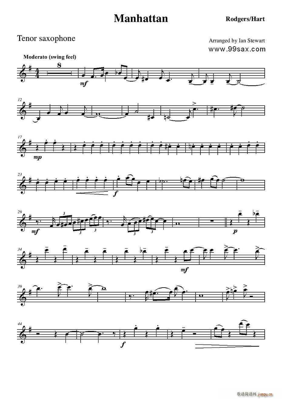 Manhattan Tenor Sax(总谱)1