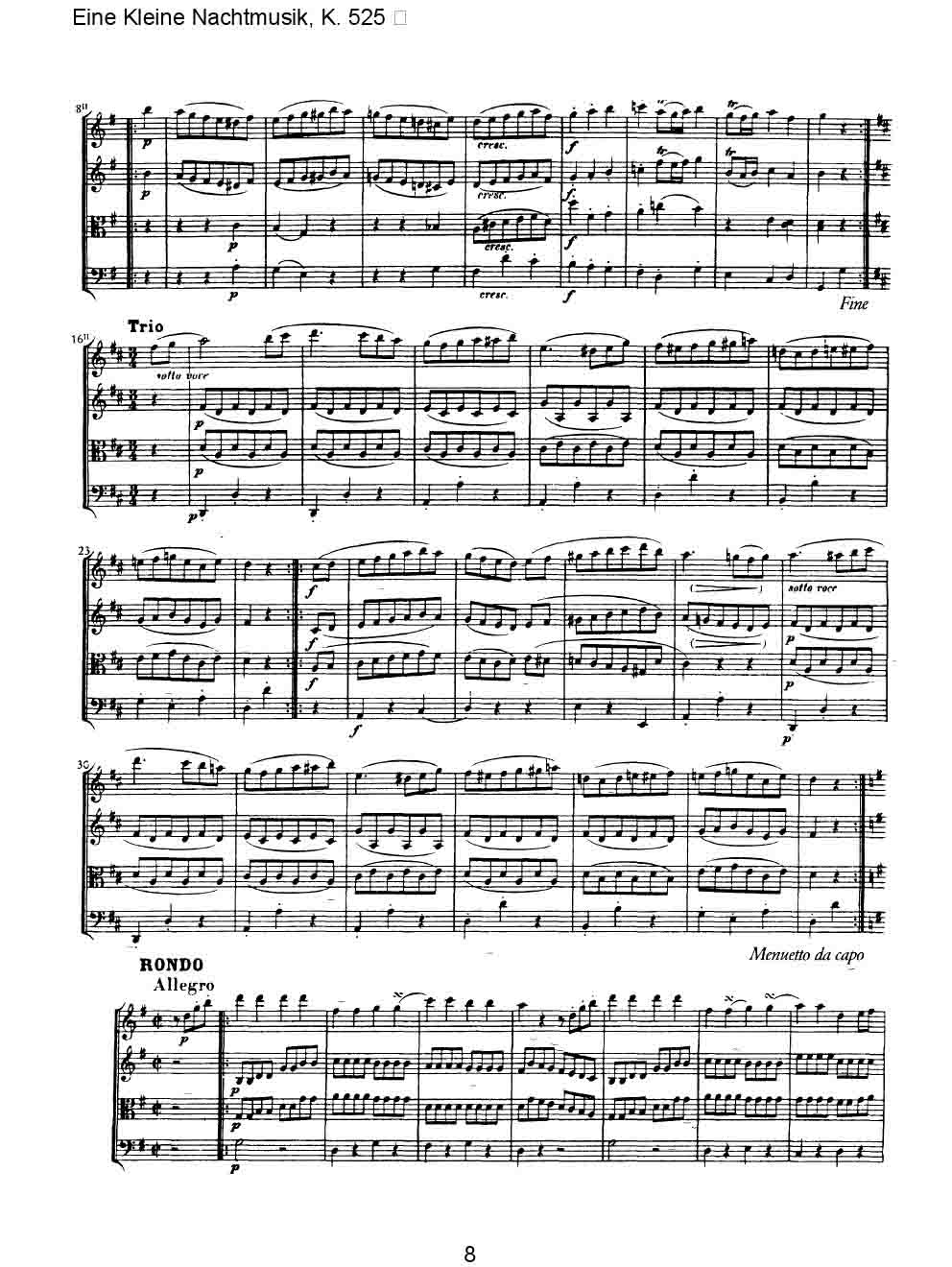 G大调弦乐小夜曲(总谱)8