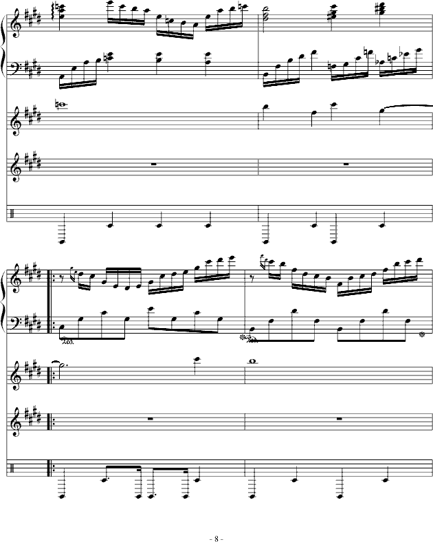 Night Sky（总谱制作）(钢琴谱)8