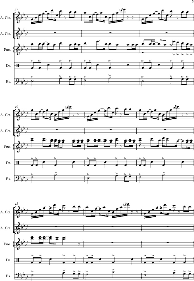 不得不爱(钢琴谱)5