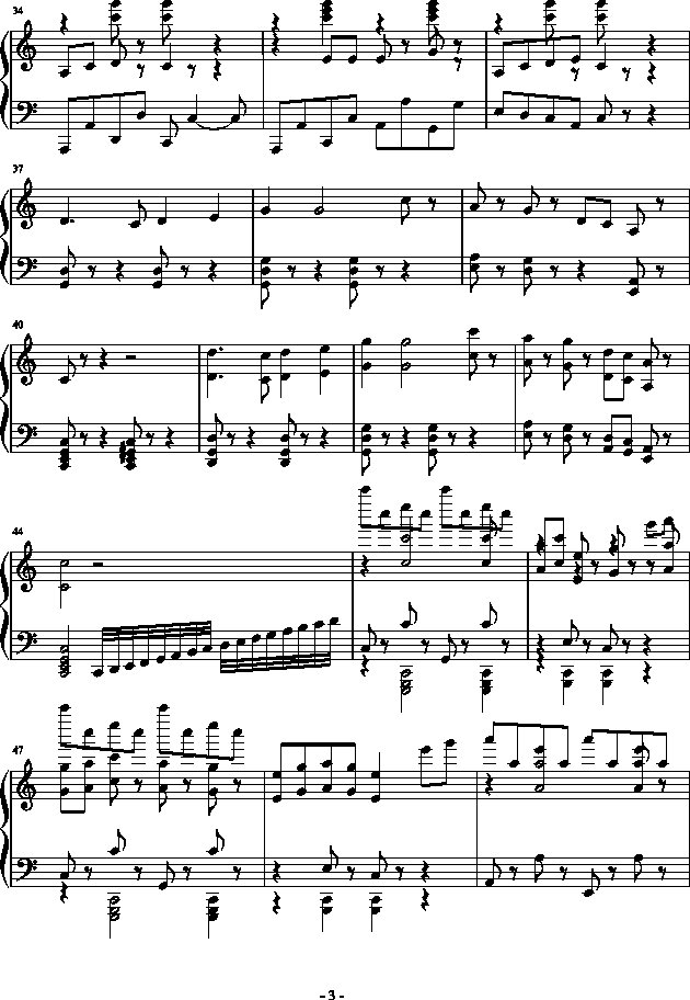 武侠小调主题狂想曲（总谱）(钢琴谱)3