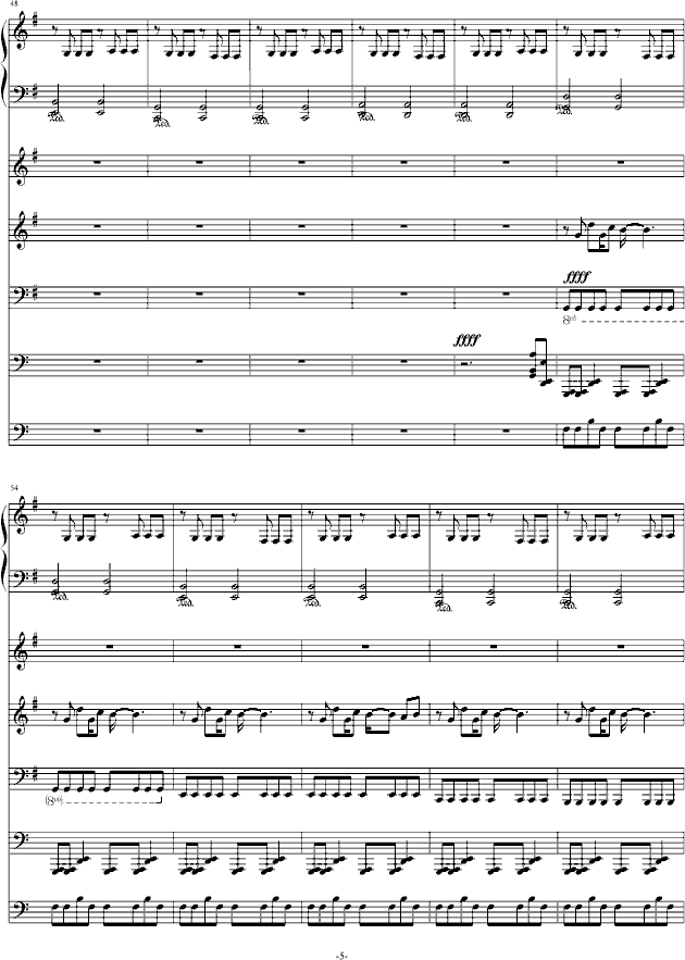 不能说的秘密(完美乐队总谱)(钢琴谱)5