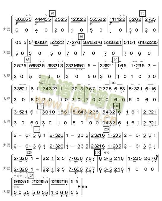 采茶舞曲大提分谱(总谱)1