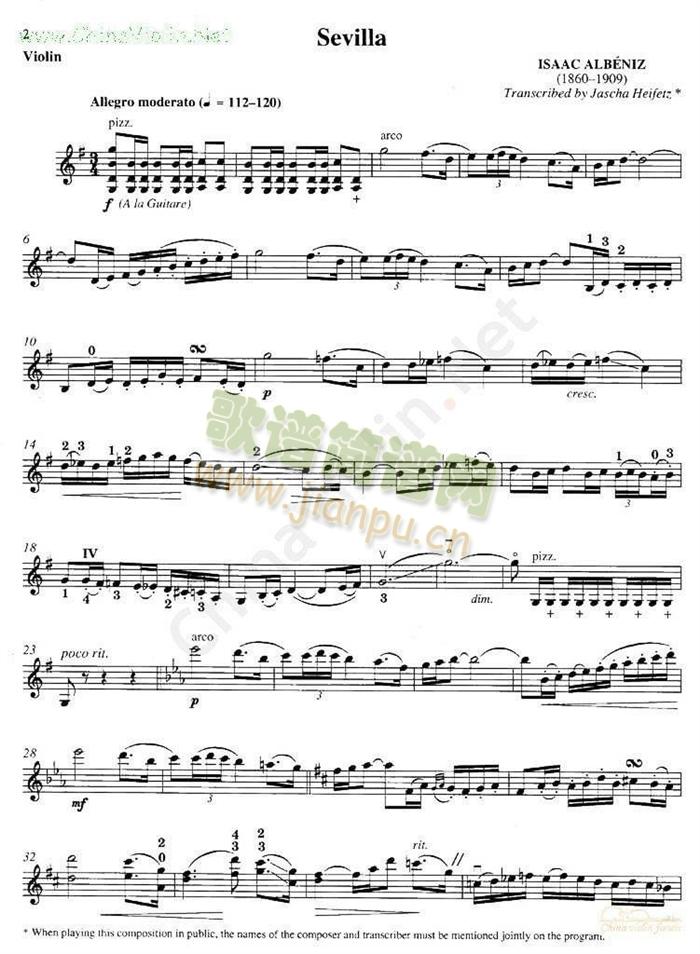 海菲茨-ALBENIZ(总谱)1