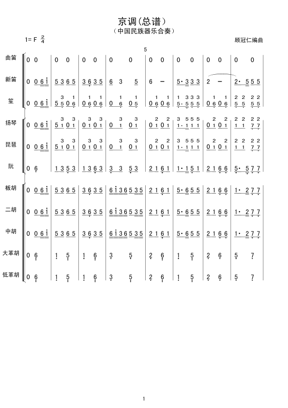 京调(总谱）(总谱)1