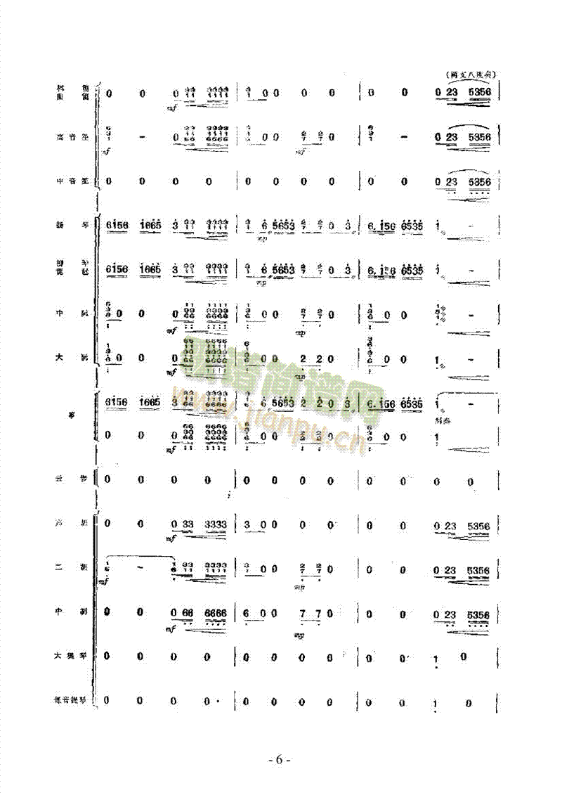 云海日出乐队类民乐合奏(其他乐谱)6