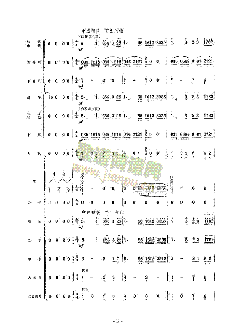 云海日出乐队类民乐合奏(其他乐谱)3
