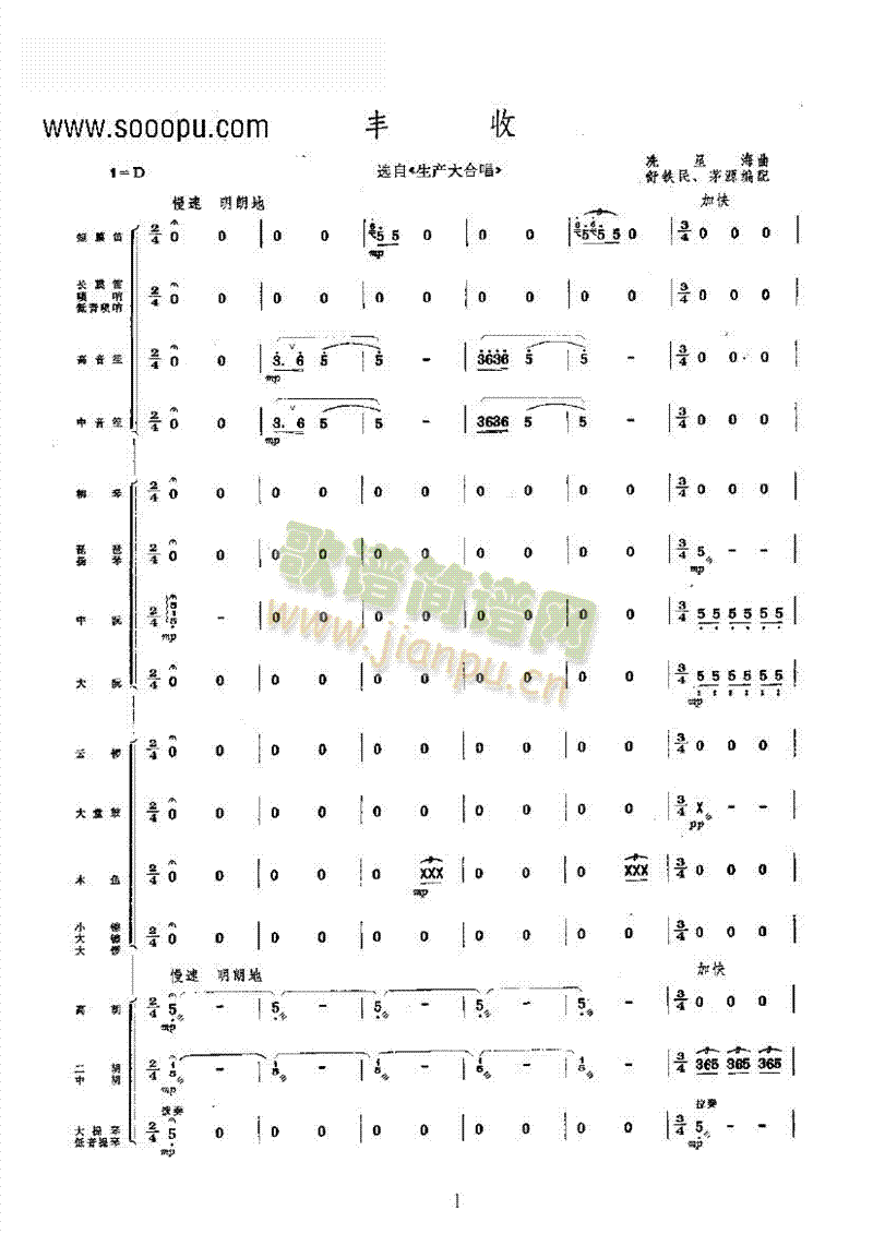 丰收乐队类民乐合奏(其他乐谱)1