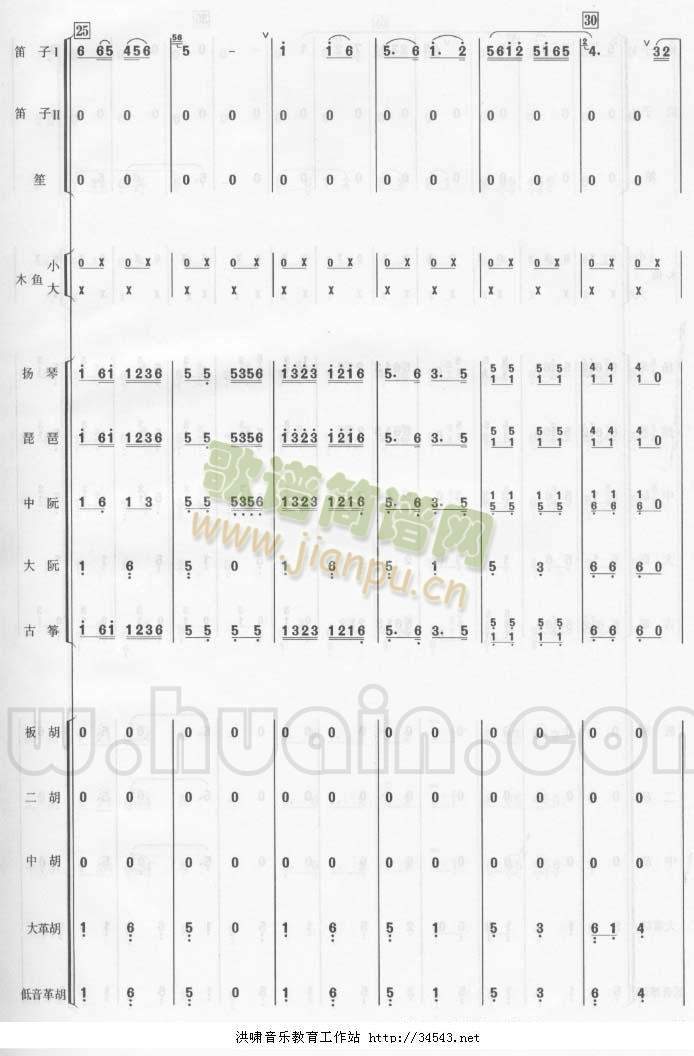 喜洋洋总谱(古筝扬琴谱)5