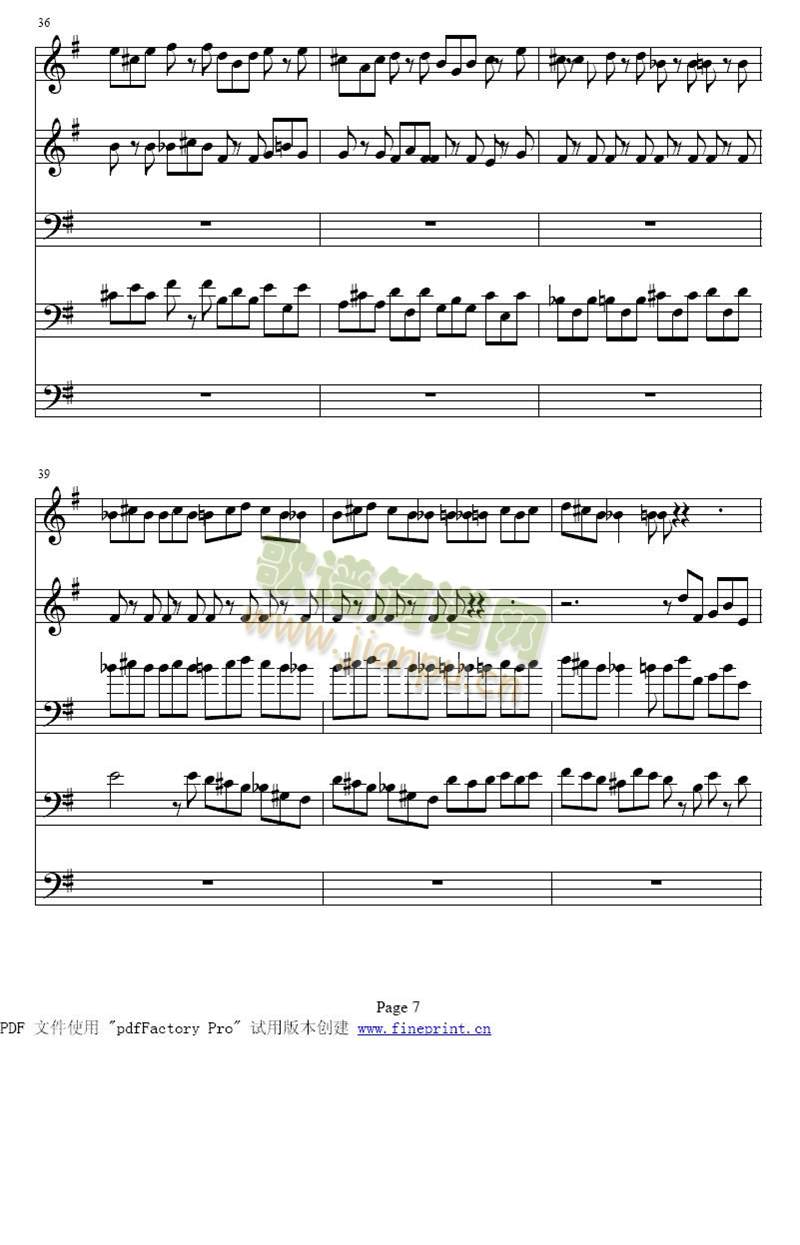 巴赫Ｇ大调铜管五重奏1-8(总谱)7