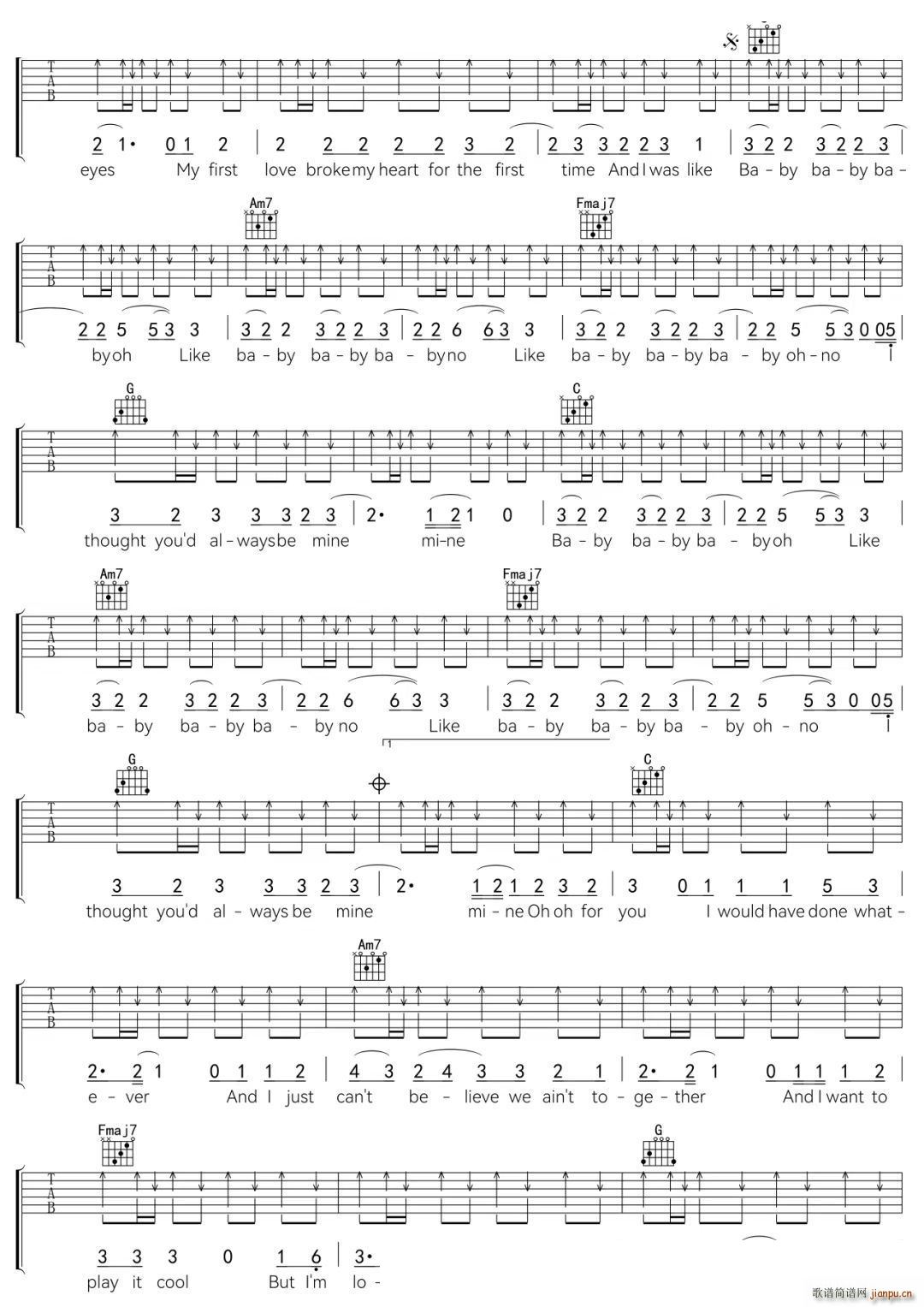 Baby C调(吉他谱)3