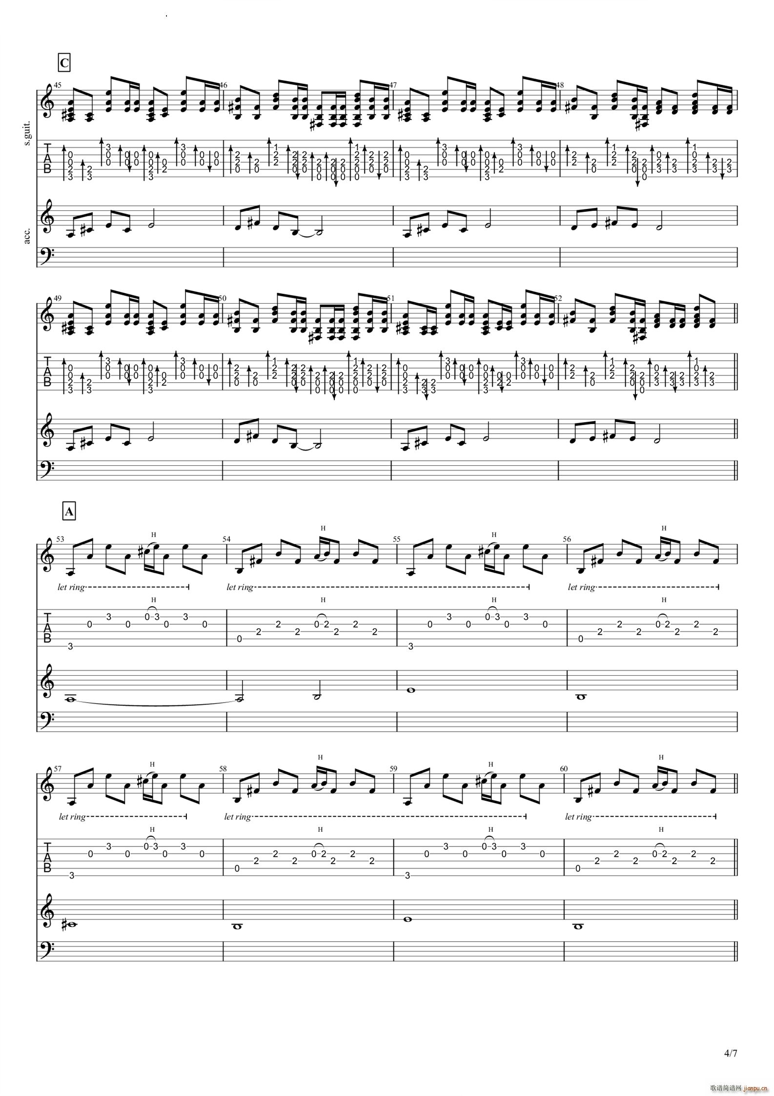 清明过纸(吉他谱)5