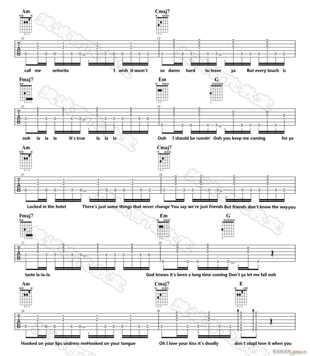 Senorita(吉他谱)3