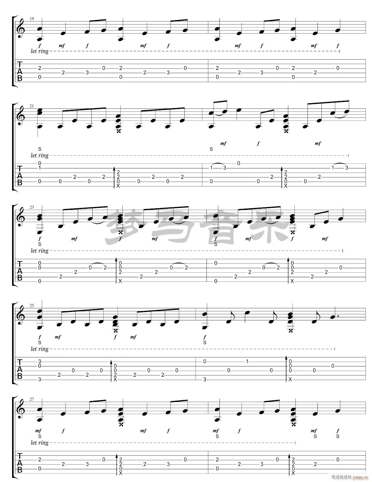 权力的游戏指弹 独奏(吉他谱)3