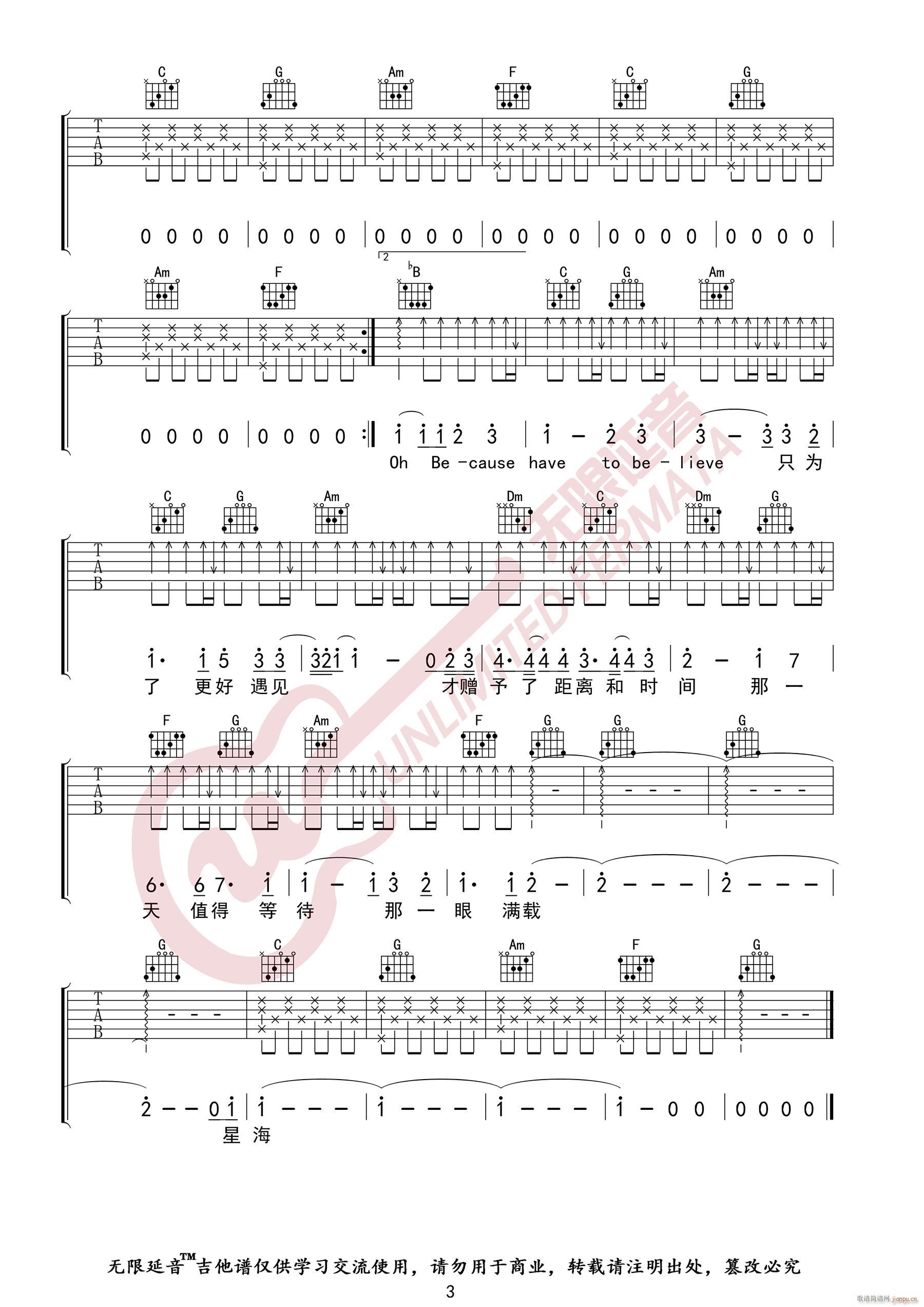 你要相信这不是最后一天 C调(吉他谱)3